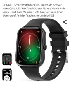 UHOOFIT Smartwatch für Herren, Bluetooth Anrufbeantworter, 1,95" HD Touch... - Bild 1 von 6