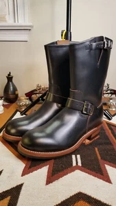 Handmade Cow Leather Italian Vibram Soles Quabaug Heel Goodyear Engineer Boots - Picture 1 of 24