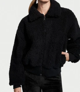 Chaqueta negra con cremallera frontal polar de felpa VICTORIA'S SECRET para mujer talla XXL - NUEVA CON ETIQUETAS - Imagen 1 de 5