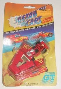Vintage 1980's Getaway Cars Red VW BUG Action GT Toy 2 Cars In One MOC Rare - Picture 1 of 3