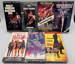 Lot of 8 Screener Promo VHS Tapes. The Perfect Weapon, Highlander, Cyborg, etc - Picture 1 of 22