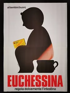 EUCHESSINA poster manifesto Studio Armando Testa Medicine Lassativo Childhood D2 - Foto 1 di 6