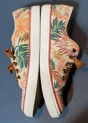 Zapatilla deportiva Sperry Top Sider para mujer 9M costa floral lona algas barco Foto 1 de 4