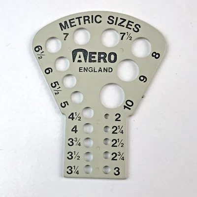 Vintage Metric Size Plastic Needle Measurer by Aero England (New Old Stock) - Image 1 of 3