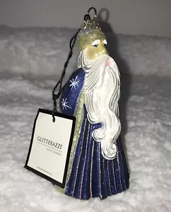 GLITTERAZZI by Joy to the World Jonathan Club Accappatoio Blu Babbo Natale Decorazione Natalizia - Foto 1 di 11