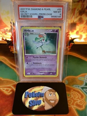 2007 Pokemon Diamond & Pearl Secret Wonders Kirlia 53/132 Prerelease - PSA 8 - Image 1 of 3