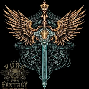 Camiseta Top de Algodón Excalibur Tribal Espada Vikinga con Alas para Hombre - Imagen 1 de 4