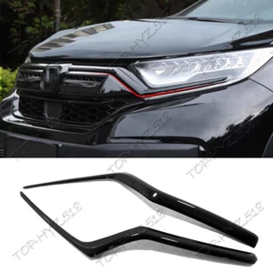 For Honda CR-V 2017-2019 Glossy Black Front Grille Molding Decorate Strips Trim - Foto 1 di 5