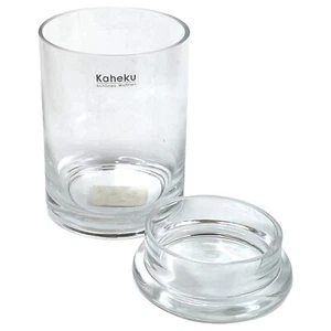 Kaheku Windlicht + Deckel Cibo Glas Dose klar Ø 9cm Höhe 12,5 cm - Bild 1 von 4