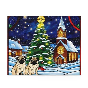 Mops Weihnachtspuzzle, 120-500 Teile Puzzle, Buntglaspuzzle, Mops Geschenk - Bild 1 von 4