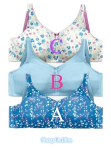 X-F2-2 US "Comfort Choice" 100% Cotton Wire-Free Full Coverage Front-Close Bras - Picture 1 of 4