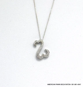 Open Heart 14K White Gold 1/2 ct tw Diamond Pendant Necklace Jane Seymour 18-20" - Picture 1 of 12