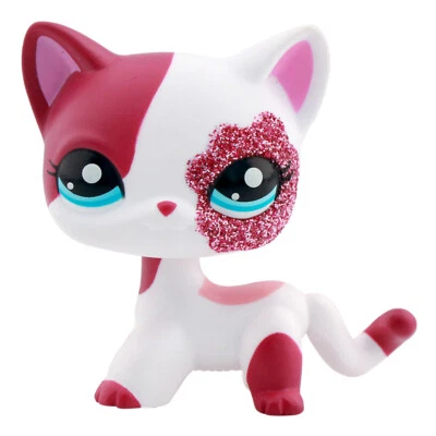 Mini figura de juguete para mascotas LPS rosa gato de pelo corto 2291 cabeza bobble imán animal raro Foto 1 de 4