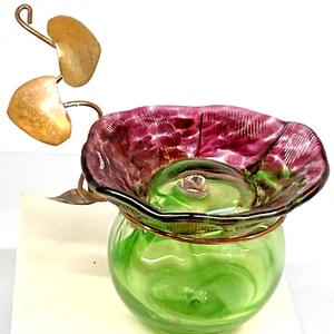 Mundgeblasene Kunstglas Blumenform Knospenvase/ Briefbeschwerer/ Kolibri Futterhaus - Bild 1 von 22