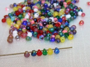 Assorted Fringe Miyuki Drop Beads 10g Mixed Colors Kumihino Weaving Supply - Picture 1 of 3