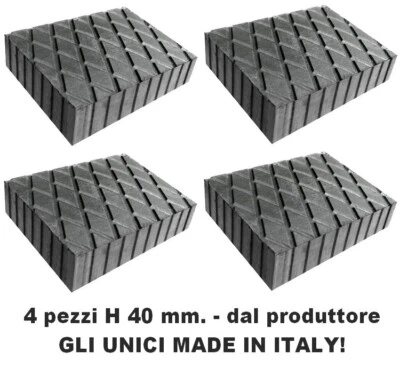 STRANIERI GOMMA ITALY set 4 PEZZI TAMPONI 160x120x40 per PONTI SOLLEVATORI tampone H 40 mm corghi omcn