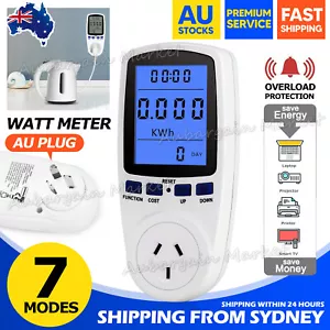 AU Power Energy Consumption Watt Meter Electricity Usage Monitor Equipment 240V - Picture 1 of 10