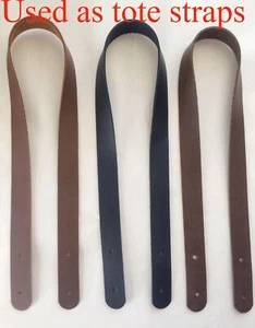 Pair Quality Leather Straps/Handles Bags Totes DIY Craft Project New 4 Widths - Picture 1 of 8