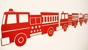 Fire Engine Wall Art Decals/Stickers - Various Colours - Picture 1 of 6