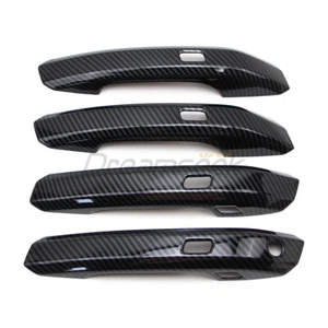 Car Door Handle Cover For Audi SQ5 Q5 A4 A5 18-22 Carbon Fiber Style With Smart - Picture 1 of 11