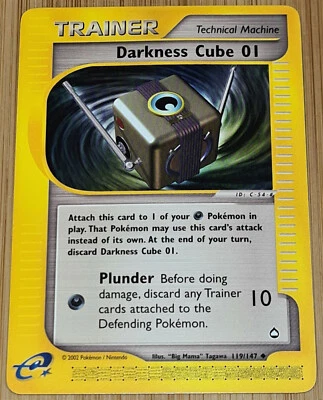 Darkness Cube 0I # 119/147 Uncommon Aquapolis 2003 Pokemon Englisch Mint Vintage - Bild 1 von 3