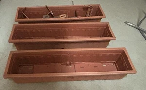 Set of 3 Flower Boxes With Drip Tray, 80 Cm, Balcony Box - Bild 1 von 2