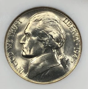 1945-S .05. Jefferson Silver. NGC MS67 - Picture 1 of 5