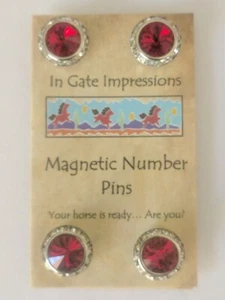 Siam Magnet Zahlenpins Pferd Show Zahl Magnethalter Rivoli Kristalle - Bild 1 von 1