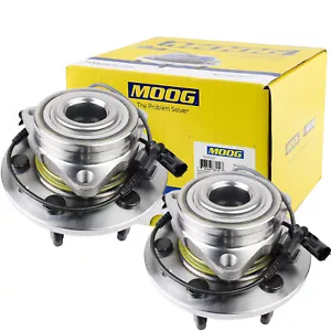 Pair MOOG Front Wheel Hub Bearing for GMC Sierra Chevy Silverado 1500 Tahoe 4WD - Foto 1 di 8