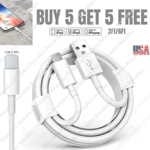 For Apple iPhone 14 13 12 11 8 7 6 XR Fast Charger Cable 3/6Ft USB Charging Cord - Picture 1 of 14