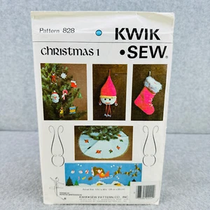Kwik Sew 828 Christmas Decor Wall Hanging Tree Skirt Stocking Ornaments Pattern - Picture 1 of 4