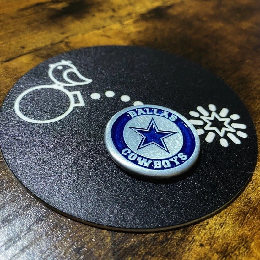 LIBERTY BALL MARKERS DALLAS COWBOYS! 1.5” Laser Engraved Custom Aluminum Golf Ball Marker!