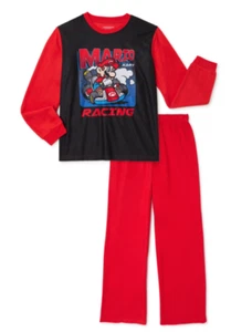 SUPER MARIO KART Fleece Pajamas Sleepwear Set Boys Size 4-5, 6-7, 8 or 10-12 NWT - Picture 1 of 2