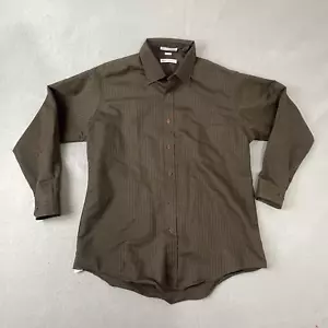 Van Heusen Men's Dress Shirt 16 32/33 Long Sleeve Broadcloth Brown Striped - Picture 1 of 8