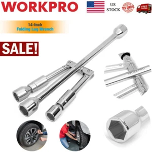 WORKPRO 14-in Universal Folding Lug Wrench Drop Forged Steel 4-Way Cross Wrench - Picture 1 of 10
