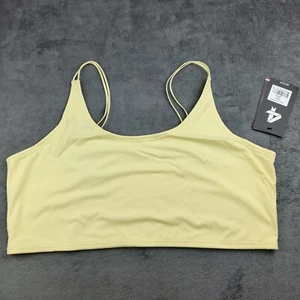 4 Laps Longline Sports Bra Women Size XXL Yellow Adjustable Double Straps NWT - Picture 1 of 17