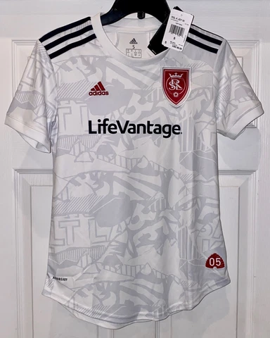 ADIDAS MLS Real Salt Lake White Dash Grey 21/22 Away Soccer Jersey NEW Womens S Cover