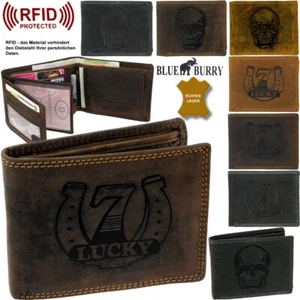RFID Men's Wallet Genuine Leather Purse Money Bag Wallet - Picture 1 of 40