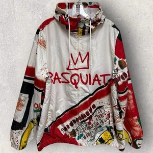 Jean Michel Basquiat X Members Only Jacket Hooded Windbreaker Large 25”x29.5” - Picture 1 of 7