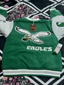 New Philadelphia Eagles Varsity Jacket NFL Vintage Retro Princess Diana UK Large - Picture 1 of 10