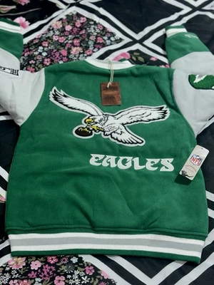 New Philadelphia Eagles Varsity Jacket NFL Vintage Retro Princess Diana UK Large - Image 1 of 4