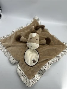 Manta de seguridad Douglas Baby marrón/bronceado pony caballo felpa/estrellas satinadas Lovey - Imagen 1 de 8