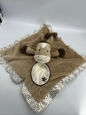 Manta de seguridad Douglas Baby marrón/bronceado pony caballo felpa/estrellas satinadas Lovey Foto 1 de 4