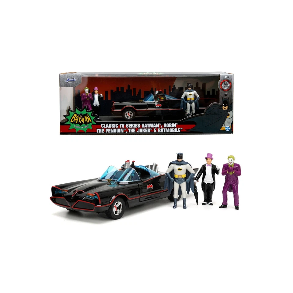 Batman, Classic Batmobile Deluxe 1966 1:24 + 3 Personaggi - Jada Toys, + 8 Anni - Immagine 1 di 4