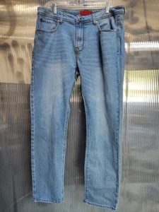 MBX Mens Slim Stretch Blue Jean 36x30 Light Medium Wash Denim Blend - Picture 1 of 12