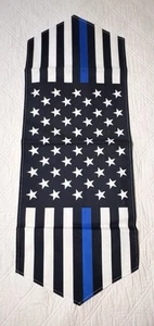 Police Theme Party Decor Thin Blue Line Table Runner Cake Topper "OFF DUTY" NEW - Picture 1 of 6