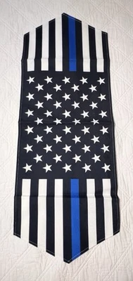 Police Theme Party Decor Thin Blue Line Table Runner Cake Topper "OFF DUTY" NEW - Image 1 of 4