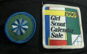 Lot Of 2 Girl Scout Patches. 1.5” Diameter Circle Patch. 2”x2” Rectangle Patch - Picture 1 of 1
