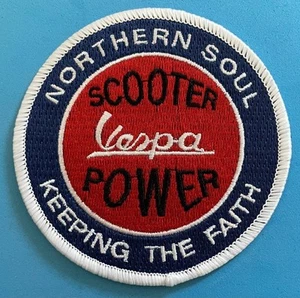 NORTHERN SOUL IRON ON PATCH - SCOOTER MOD - VESPA SCOOTER POWER - NORTHERN SOUL - Picture 1 of 1