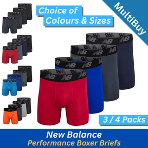 New Balance Performance Boxer Brief Underwear Clothing - 4 Per Pack S M L XL - Picture 1 of 63